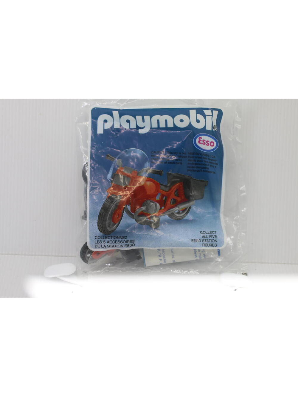 Vintage PLAYMOBIL ESSO Motorcycle vehicle 1985 SEALED Figurine New rare